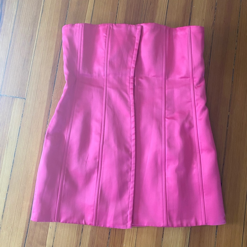Guizio satin corset mini pink dress XXL